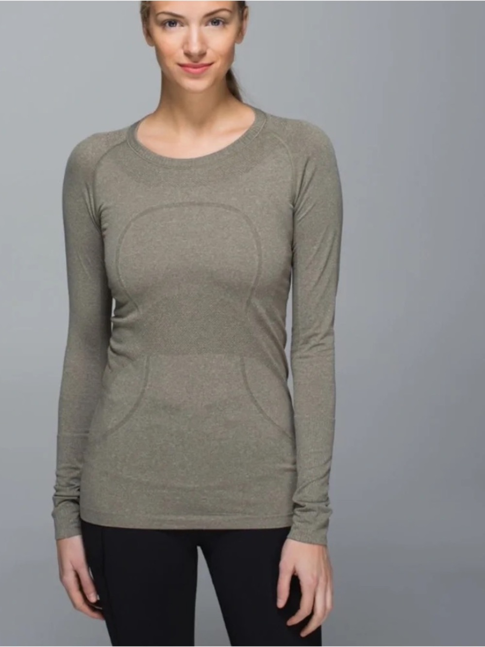lululemon athletica Women's Long-Sleeve Crew in Olive Green